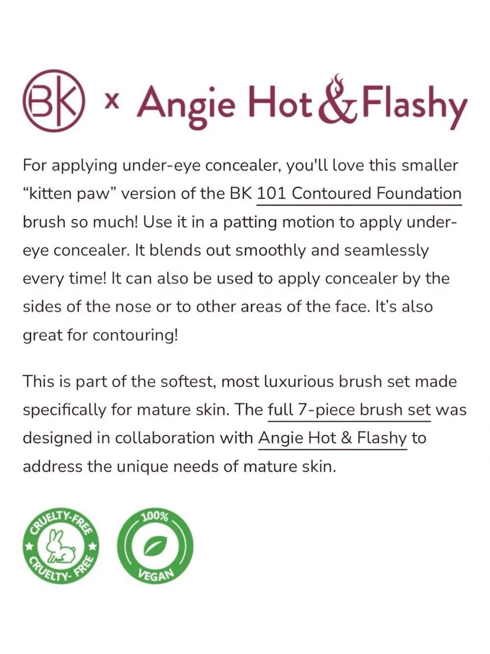 BK Beauty x Angie Hot & Flashy A506 Concealer Brush BNIP Vegan Unopened